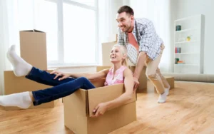 A couple Packing for a Quick Move