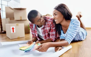 Couple Picking Paint Colour for New Apartment