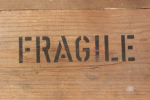 Fragile Label Applied to Box Before Moving